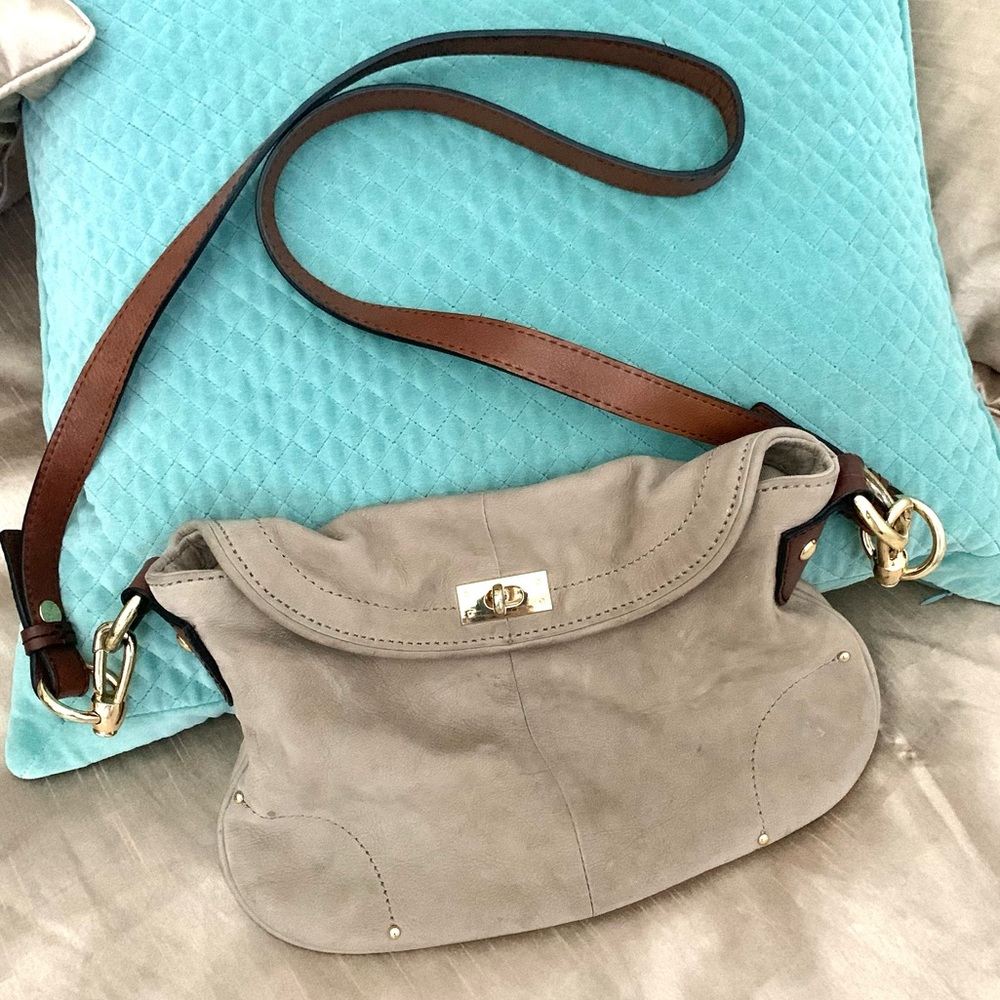 JCrew Suede Leather Gold Crossbody Shoulder Bag - Picture 7 of 11